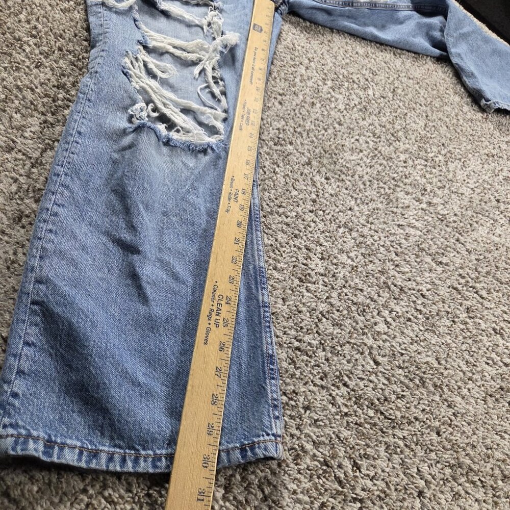 Aeropostale Jeans Womens 14 High Rise Baggy Denim Distressed Medium Wash - Picture 6 of 8